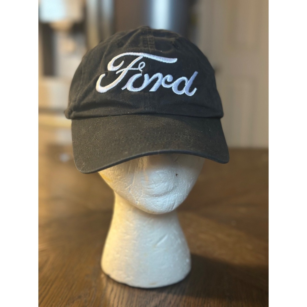 Ford Black Cotton Baseball Cap hat Script Adjustable Strap